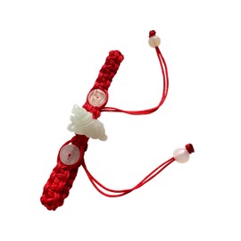 Unik22 Lucky Grade A Jade Tiger Bracelet with Jade coins, Red Adjustable String, Jade Zodiac Jade Animal Bracelet, Lucky FENGSHUI Bracelet, Unisex, Good For Wealth too