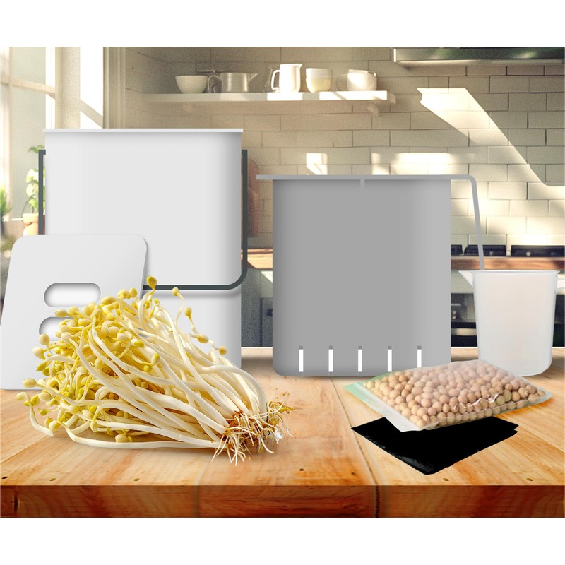 Soy Sprout Growing Set All-in-One Complete Set for Home: Simple,