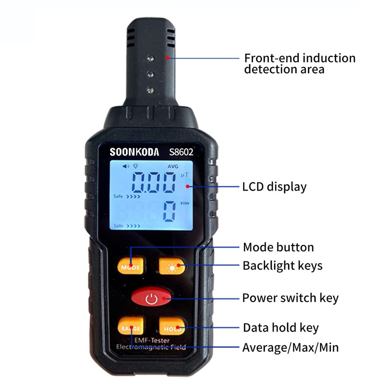 3 in 1 EMF Meter,EMF Reader,Electromagnetic Field Radiation Detector,EMF Tester