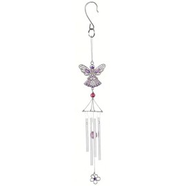 Carson Home Accents CHA63156 Pewterworks Angel Crystal Wind Chime