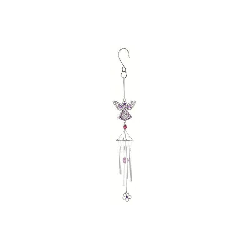 Carson Home Accents CHA63156 Pewterworks Angel Crystal Wind Chime