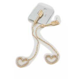 Unbranded Women Hook Earring Set Gold Metal Long Dangle Arrow Charm Beautiful Heart Love