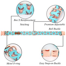 lionet paws Christmas Soft Cotton Bow Tie Dog Collar with Metal Clasp Adjustable Collars for Small Dogs, Neck 25-40 cm