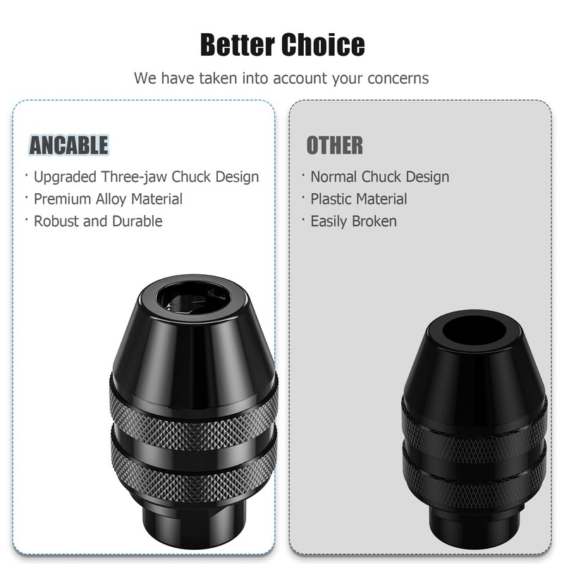 4486 Drill Chuck for Dremel, Ancable Keyless Chuck for Dremel