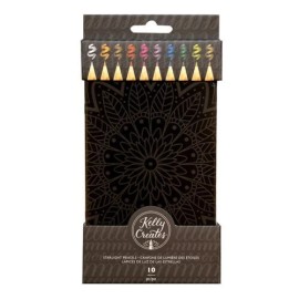 American Crafts Kelly Creates 10 Metallic Colored Pencils in Tin Box New