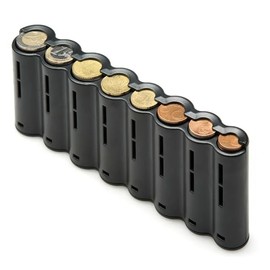 Euro Coin Dispenser with Banknote, Belt and Organiser - Coin Holder, Black, 8 Monedas, Coin Sorter