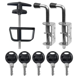 ​​5 Keys​​ Double Door Shed Hardware Kit - Includes Barrel Bolt, Latch, and Double Door Hardware for Easy Installation for Gates, playrooms，Added Protection and Versatility