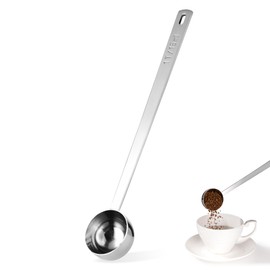 Luxiwise Long Handle Coffee Scoop, 18/8 Stainless Steel Food Grade Measuring Spoon Durable for Coffee Beans Powders Sugar, 8.3in Long Metal Scoop Tablespoon for Easy Container Reach (1tbsp/ 15ml)