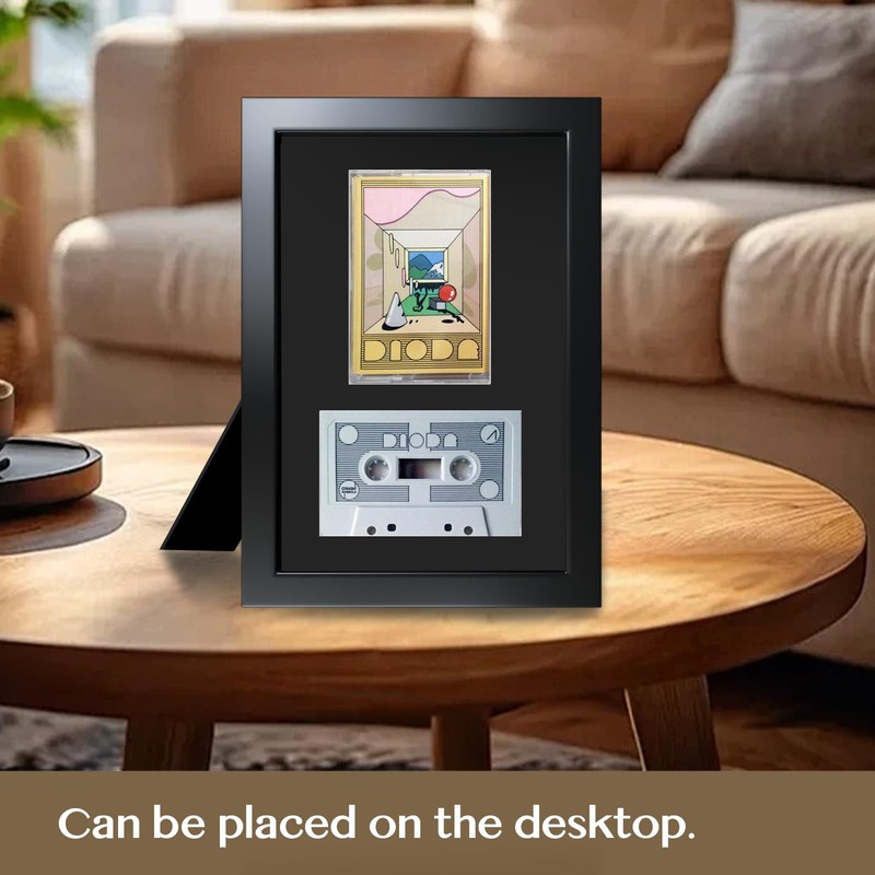 Cassette Tape and Case Display Frame with EVA Foam Lining
