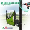No Drilling Golf Cart Side Mirrors with Built-In Reflector, Universal