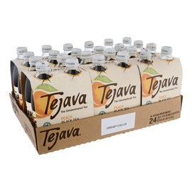 Tejava Peach Black Iced Tea, 24 Pack, 12oz Glass Bottles, Unsweetened, Non-GMO, Kosher, No Sugar or Sweeteners, No calories, No Preservatives, Brewed in Small Batches