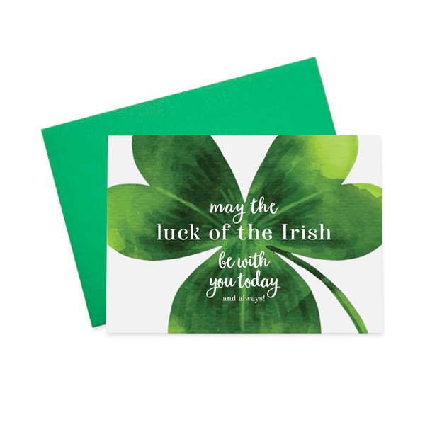 Signature Cards - St. Patrick's Day Greeting Cards (Luck of the Irish), 5x7 Inches, 25 Cards & 26 Green Envelopes (LTI200)