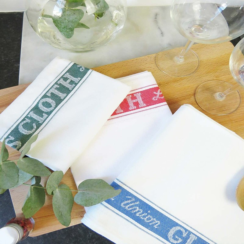 Samuel Lamont Linen Union Glass Cloth Red,74.00 x 49.00 cms
