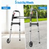 HOMLAND Walkers for Seniors, 2-Button Folding Walkers with Wheels, Lightweight
