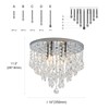 NSRCE 4-Light Crystal Chandeliers Flush Mount, 14 Inches Bedroom Close