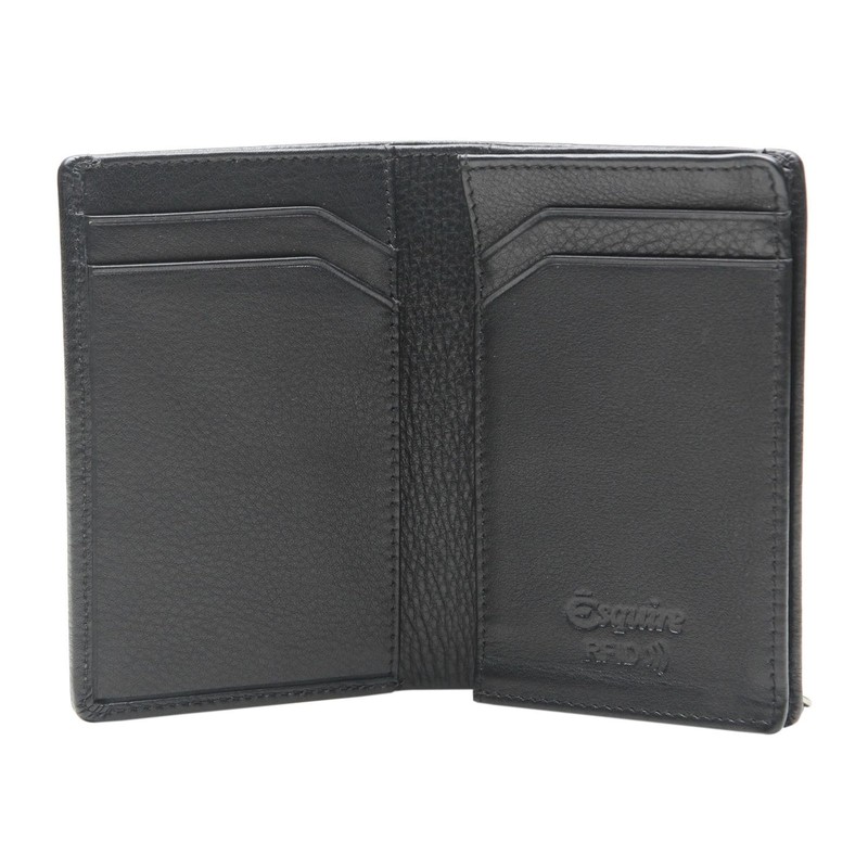 Esquire Oslo RFID Leather Credit Card Holder 7.5 cm, black,