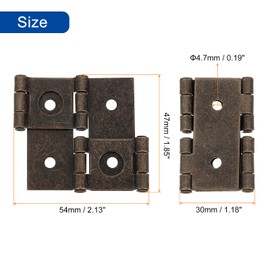sourcing map Double Acting Hinges Folding Screen, 10Pcs 2.13" Double Swing Hinges Retro Style 270 Degree Rotation Screen Door Hinges, Red Bronze