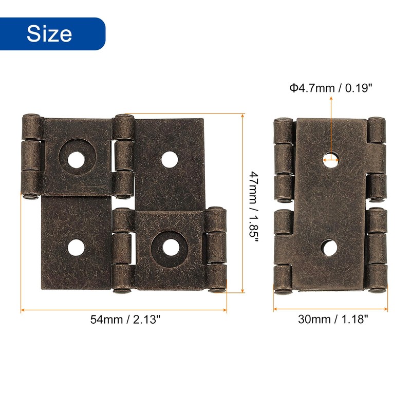 sourcing map Double Acting Hinges Folding Screen, 10Pcs 2.13" Double