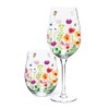 Abbott Collection Bee Garden Stemless Wine Goblet - Glass, Multicolor,