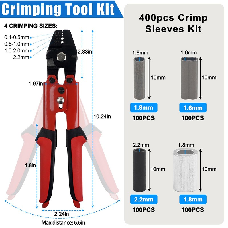 JSHANMEI Fishing Crimping Tool Heavy Duty Crimper Pliers with Crimp