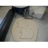 AJT NUMBER 10 WITH WORD ON SIDE DETAILED COOKIE CUTTER
