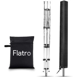 Flatro Premium Rotary Washing Line Cover 420d Washing Line Cover Waterproof with Zip - Heavy Duty Anti-UV Universal Fit Rotary Line Cover with Bag - 16 X 16 X 180cm (Black)