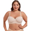 ANGOOL Strapless Bra for Women Plus Size Underwire Balconette Full