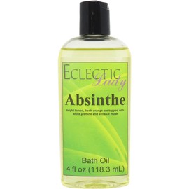 Absinthe Bath Oil by Eclectic Lady - Scented Bath Oil - Relaxing & Moisturizing Bathing Oil - Fragrance Body Oil for Dry & Rough Sensitive Skin - Body Daily Nourishing Shower Oil (4 oz)