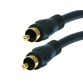 Monoprice Audio/Video Coaxial Cable - RCA Male to Male, RG-59U, 75ohm, 6 Feet, Black