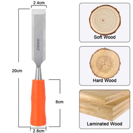 24mm Wood Chisel for Woodworking, Wood Carving Chisel with Bevel Edge and Ergonomic Handle, Chizzle for Wood Carving Sculpting Carpentry Wood Tools