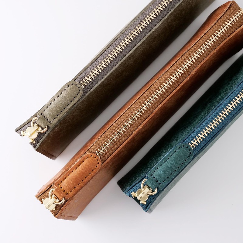 Slip-On Pen Case, PB Zipper Pen Case, L, IPV-6501, Cognac
