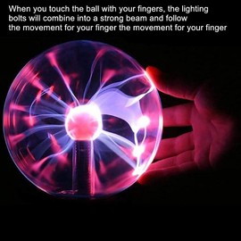 Plasma Ball Lamp Light, Touch Sensitive Nebula Sphere Globe Novelty Toy for Kids and Adults for Parties, Decorations, Prop, Bedroom, Home, and Gifts (3 inch)