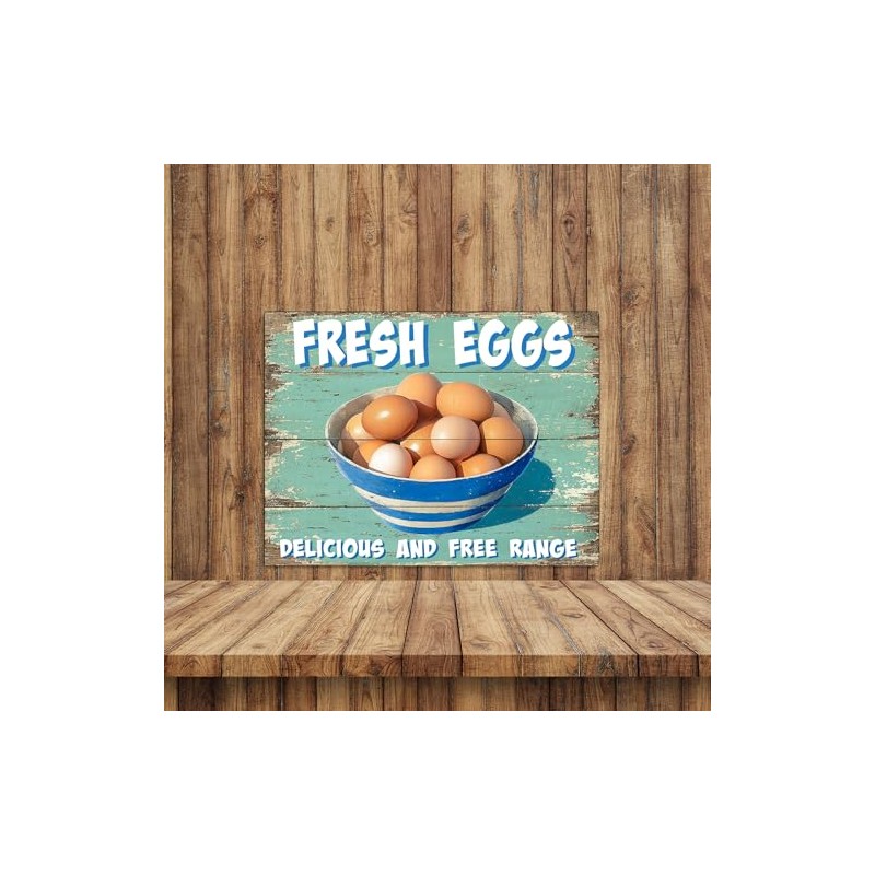 Fresh Eggs Delicious And Free Range Theme Retro style metal