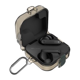 CMF Clear Case for Buds Pro 2, Soft TPU Protective Earbuds Cover, Compatible with CMF Buds Pro 2, Headphones Case with Carabiner Accessories (Clear Grey)