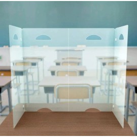 STUDY SAFE Counter/Desk top Sneeze Guard Screen Protective Partition Shield Barrier Divider
