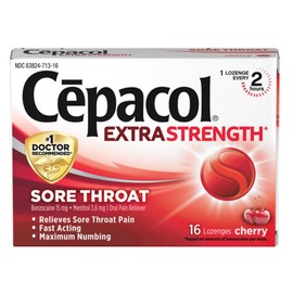 Cepacol Maximum Strength Throat Drop Lozenges, Cherry, 16 ct