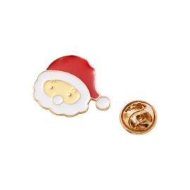 Christmas Brooch Pins Santa Claus in Hat Novelty Xmas Badge Lapel Pin Jewelry Secret Gift Decoration For Men Women Boys Girls Clothing Accessory Dress Up