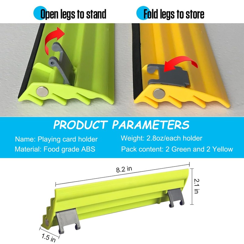 Fanwer 4pcs Extendable Playing Card Holder for Kids Seniors, Hands