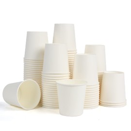 VEYLIN Disposable Paper Cups,100 Pack of 7oz Recyclable White Paper Cups for Cold Drinks and Hot Drinks Coffee,Tea,Home, Party Cups, Office, White Cups (papercups)