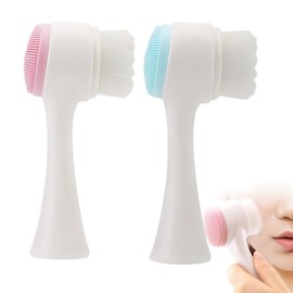 GGUFAY 2 Stück Gesichtsreinigungsbürste, Gesichtsbürste, Manuelle Gesichtsschrubber Silikon, Weichen Borsten Peeling Bürste Gesicht Massagegerät Tiefenreinigung Gesichtspflege