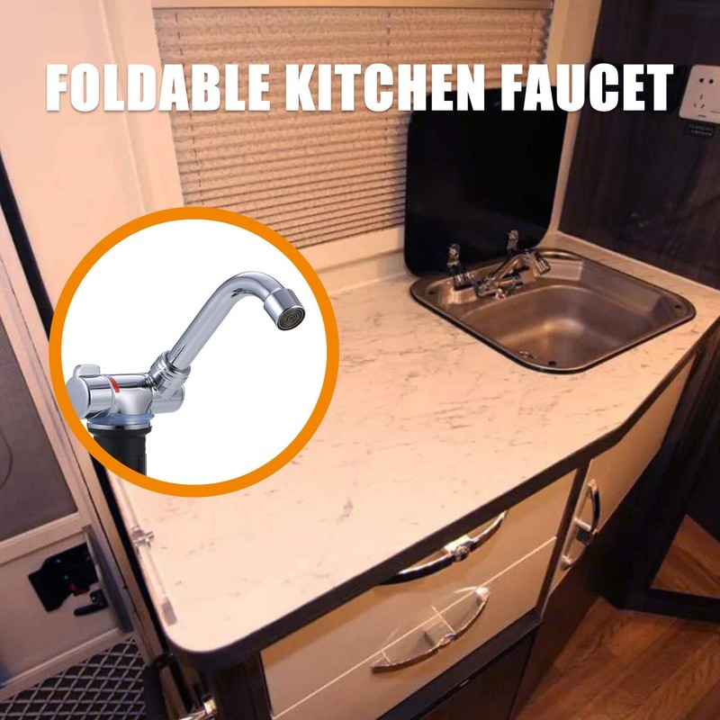 Pojedehy Foldable Kitchen Faucet 360 Dgree Rotation Sink Water Tap