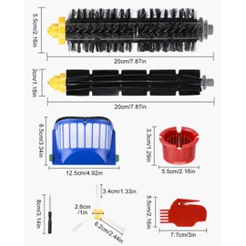 17pcs Replacement Brushes for iRobot Roomba 600 Series 605 606 610 615 616 620 621 625 630 631 632 650 651 653 655 660 670 671 676 680 681, Brush Accessory Kit, Filter