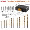 Hi-Spec 24pc HSS Metal Drill Bits & 1/4" Hex Shank