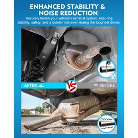 Aupar 2 Pack Exhaust Hanger Rod, Universal Muffler Hanger Rod with Rubber Isolator Compatible with Most Exhaust System