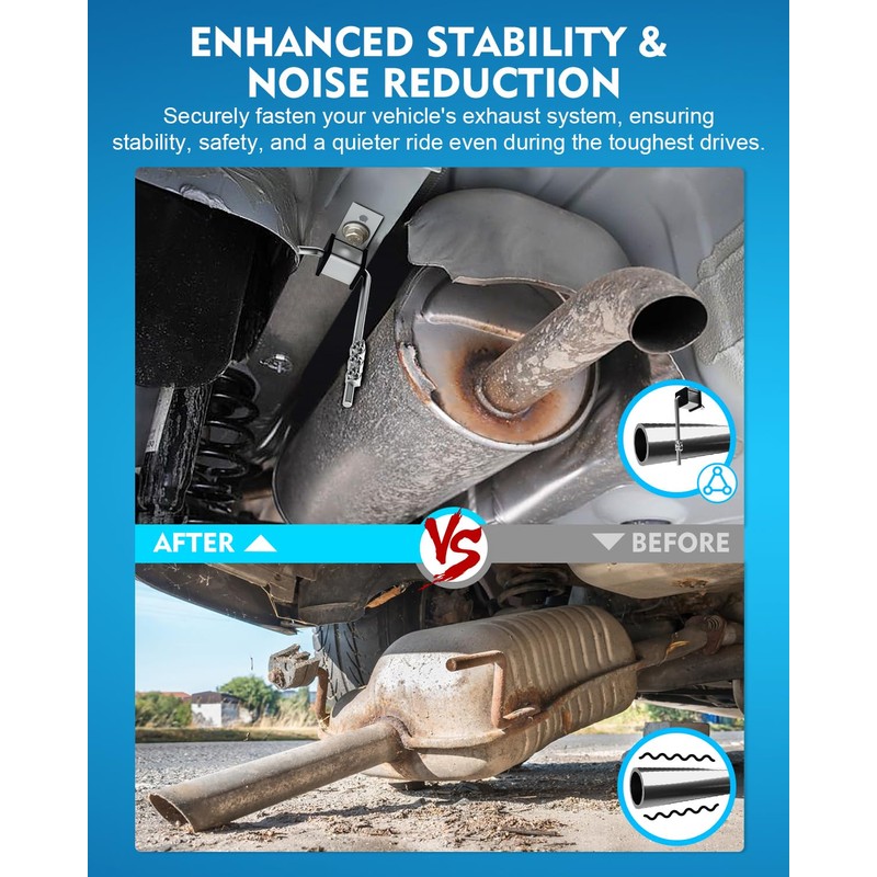 Aupar 2 Pack Exhaust Hanger Rod, Universal Muffler Hanger Rod