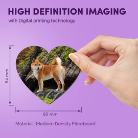 1 x Heart MDF Magnets - Adorable Shiba Inu Dog Puppy 8798