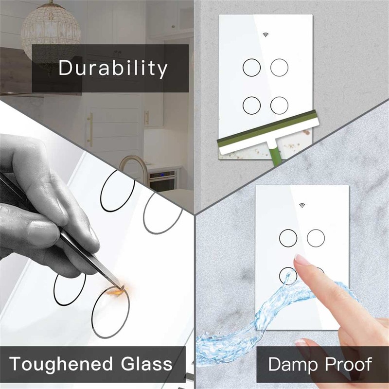 MOES Touch Wall Single Live Wire Smart Switch, No Neutral