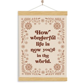 Christian Hanging Flag How Wonderful Life Is Now You're In The World Inspirational Bible Verses Wall Decor Lightweight Canvas Fabric For Bedroom Prayer Room Church Events Gifts For Christian Families