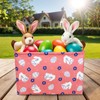 BOAMAU Large Rectangular Cute Kid Easter Basket Empty Bunny Eggs