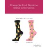 MeMoi Pineapple Fruit Rayon Blend Crew Socks Black One Size
